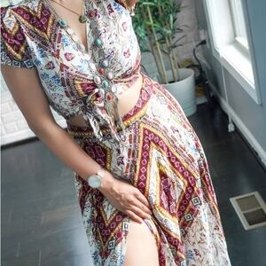 Bohemian Floral Maxi Skirt